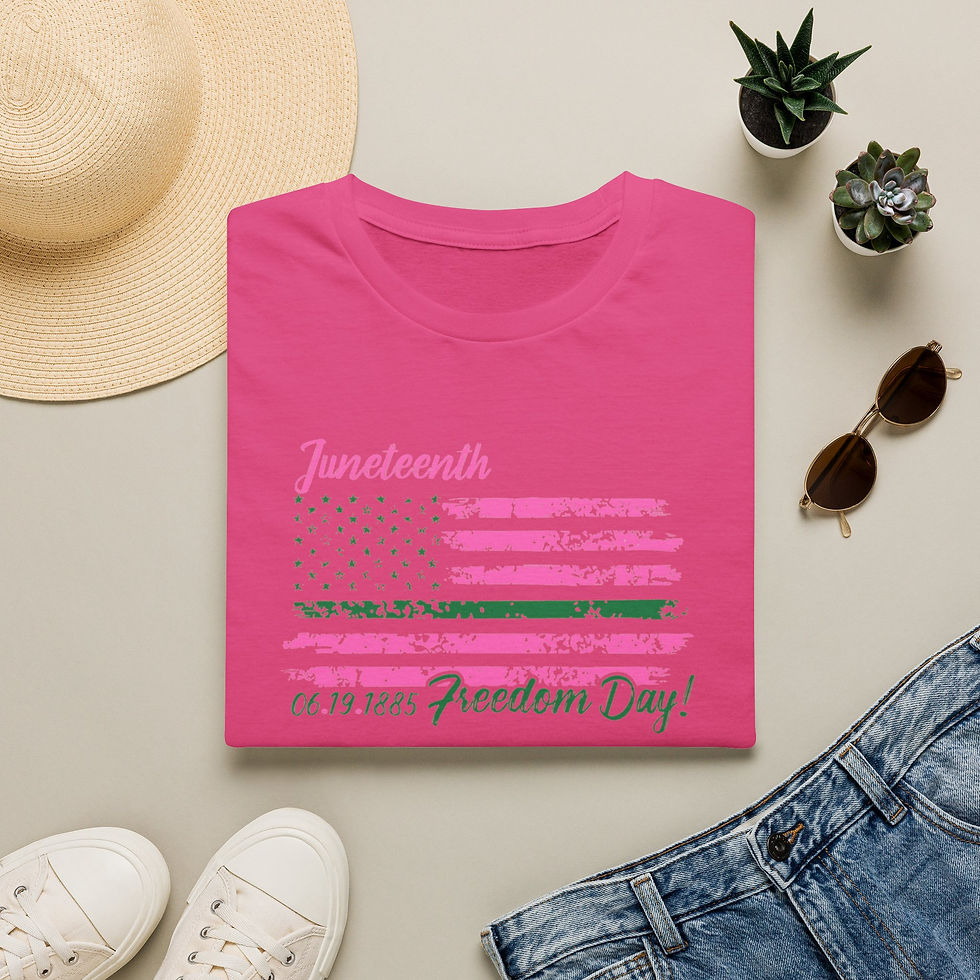 Thumbnail: Juneteenth - Freedom Day Flag (Pink/Green) - Unisex Cut