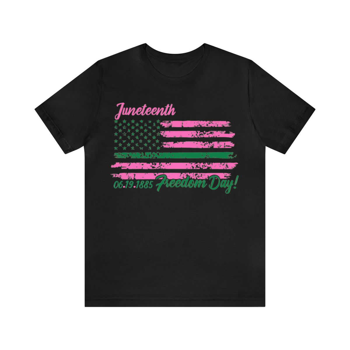 Juneteenth - Freedom Day Flag (Pink/Green) - Unisex Cut