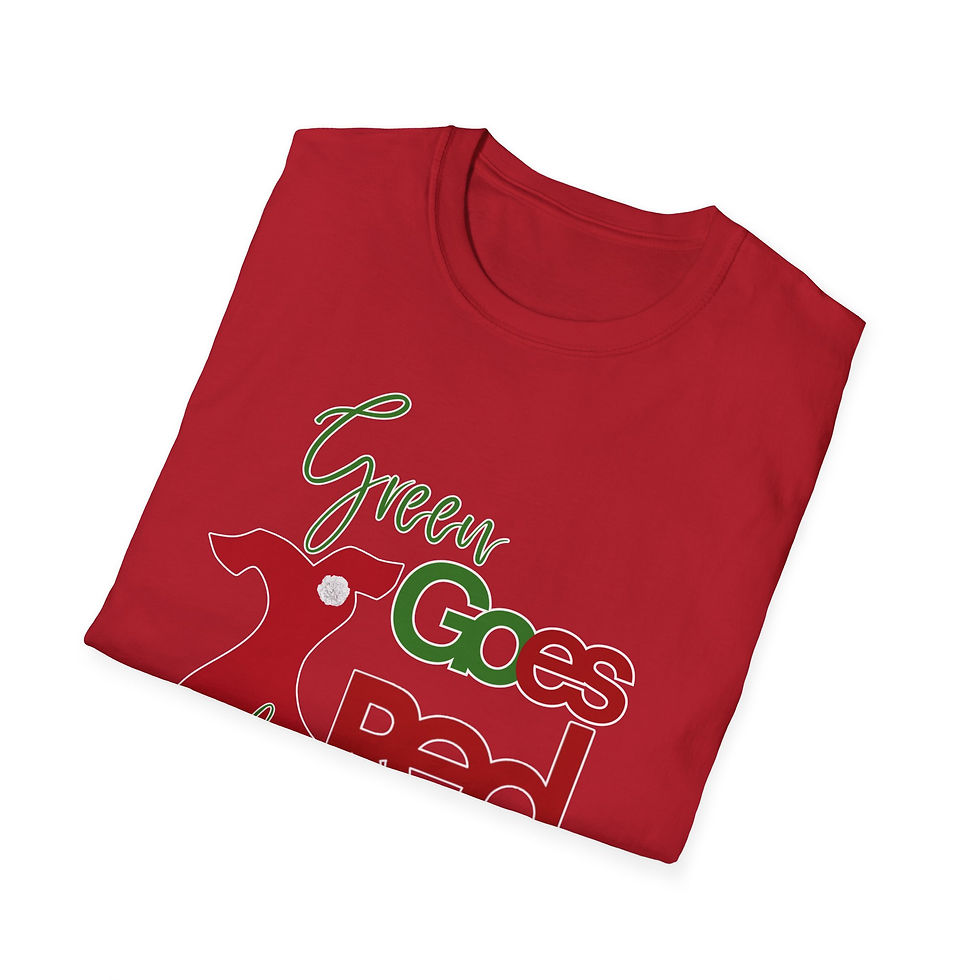 Thumbnail: GREEN Goes Red  white outline (DRESS)...UNISEX Adult T Gift