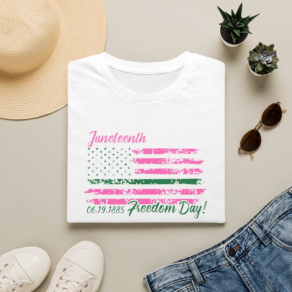 Thumbnail: Juneteenth - Freedom Day Flag (Pink/Green) - Unisex Cut
