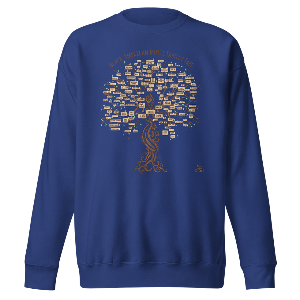 Thumbnail: Black American Music Family Tree Unisex Premium Sweatshirt