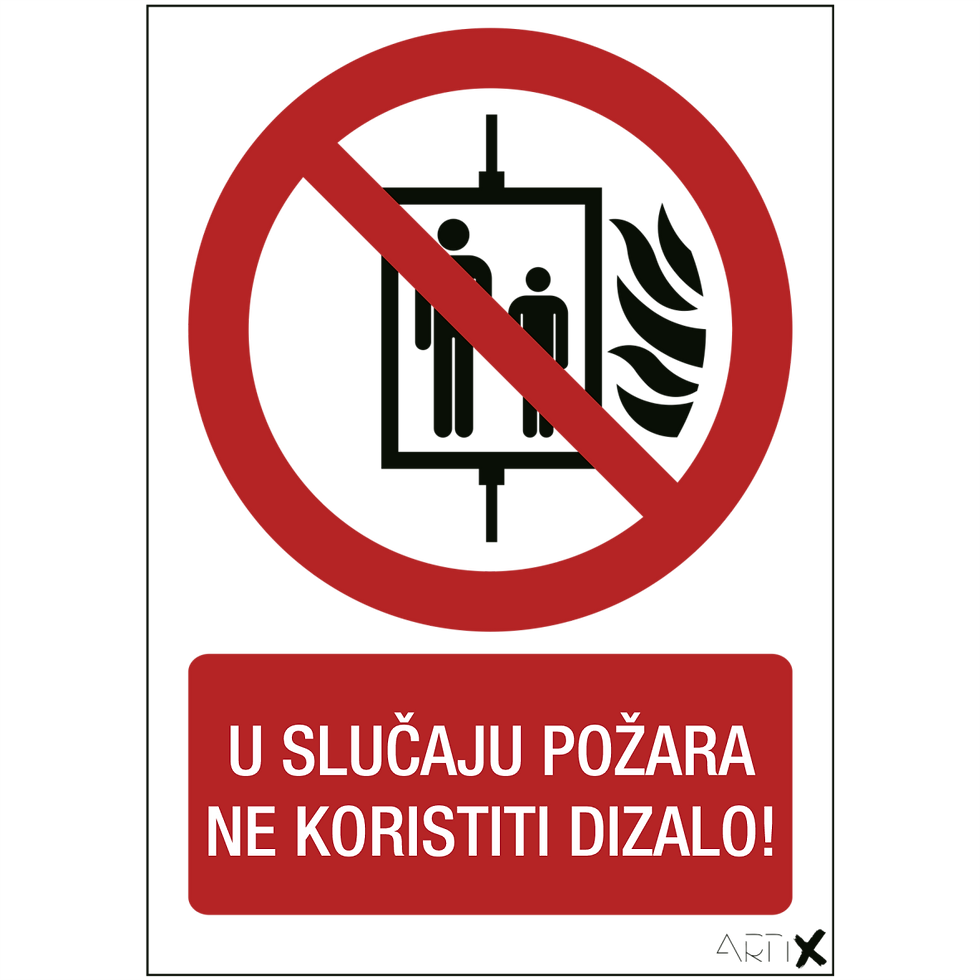 P020 - U slučaju požara ne koristiti dizalo (ZA-23)