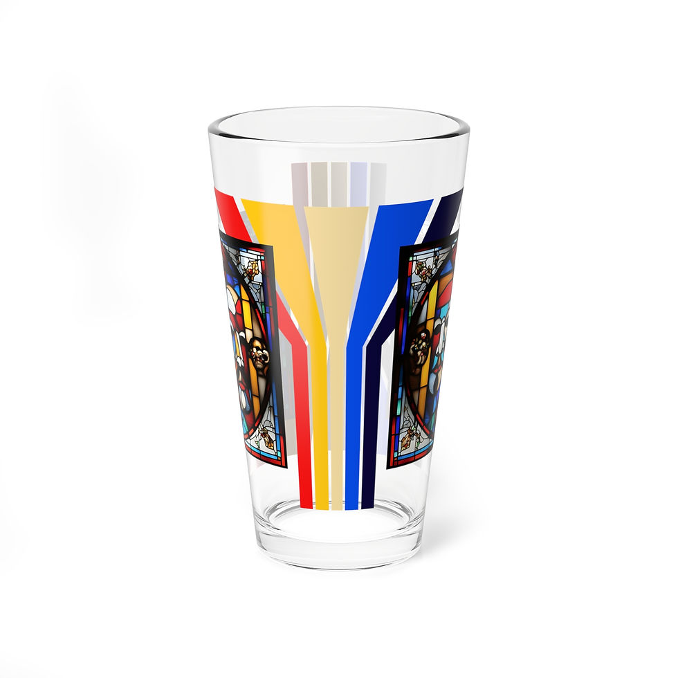 Thumbnail: STAINED GLASS THEATRE MASKS MIXING GLASS