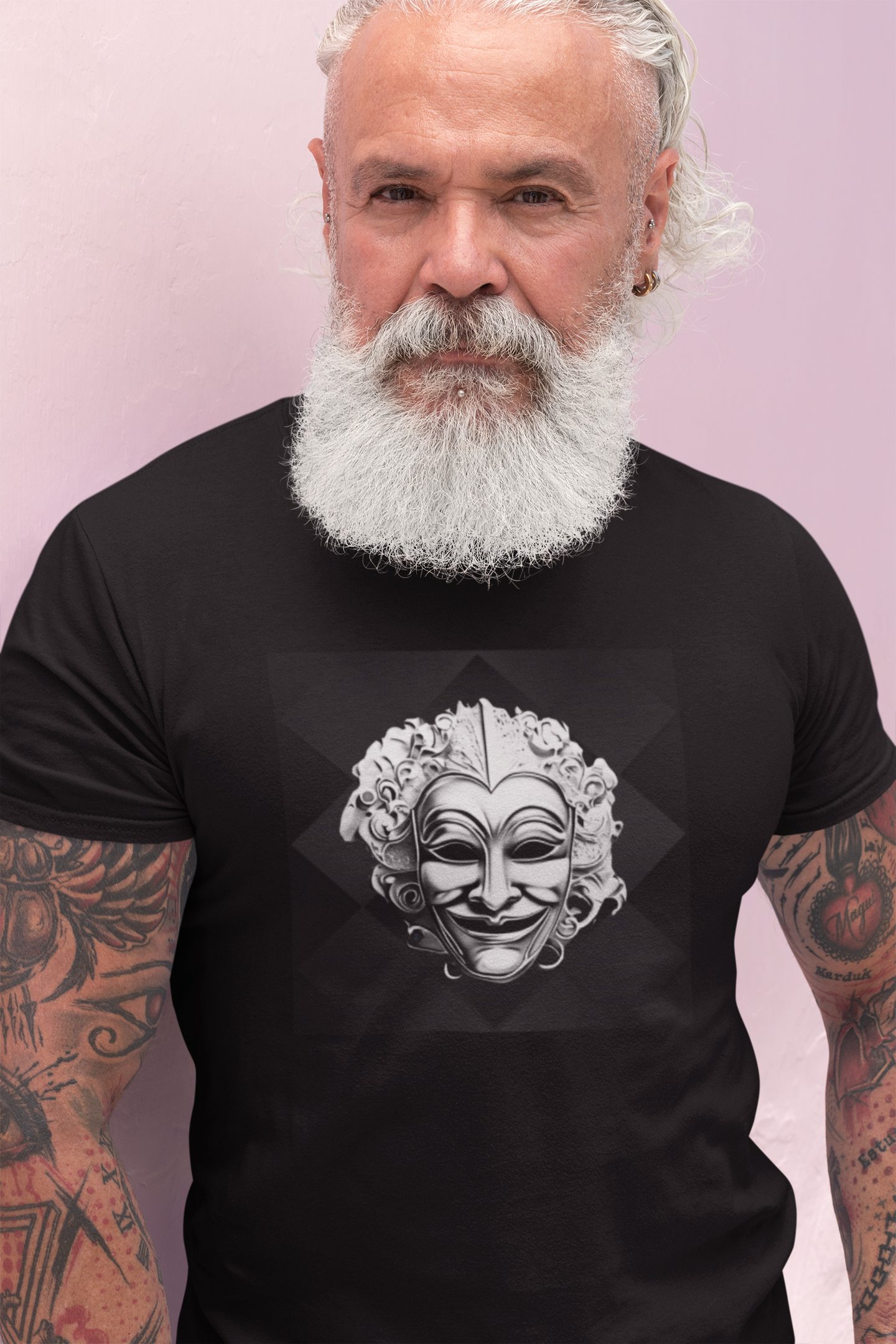 THEATRE MASK WITH DIAMOND TEXTURE TEE