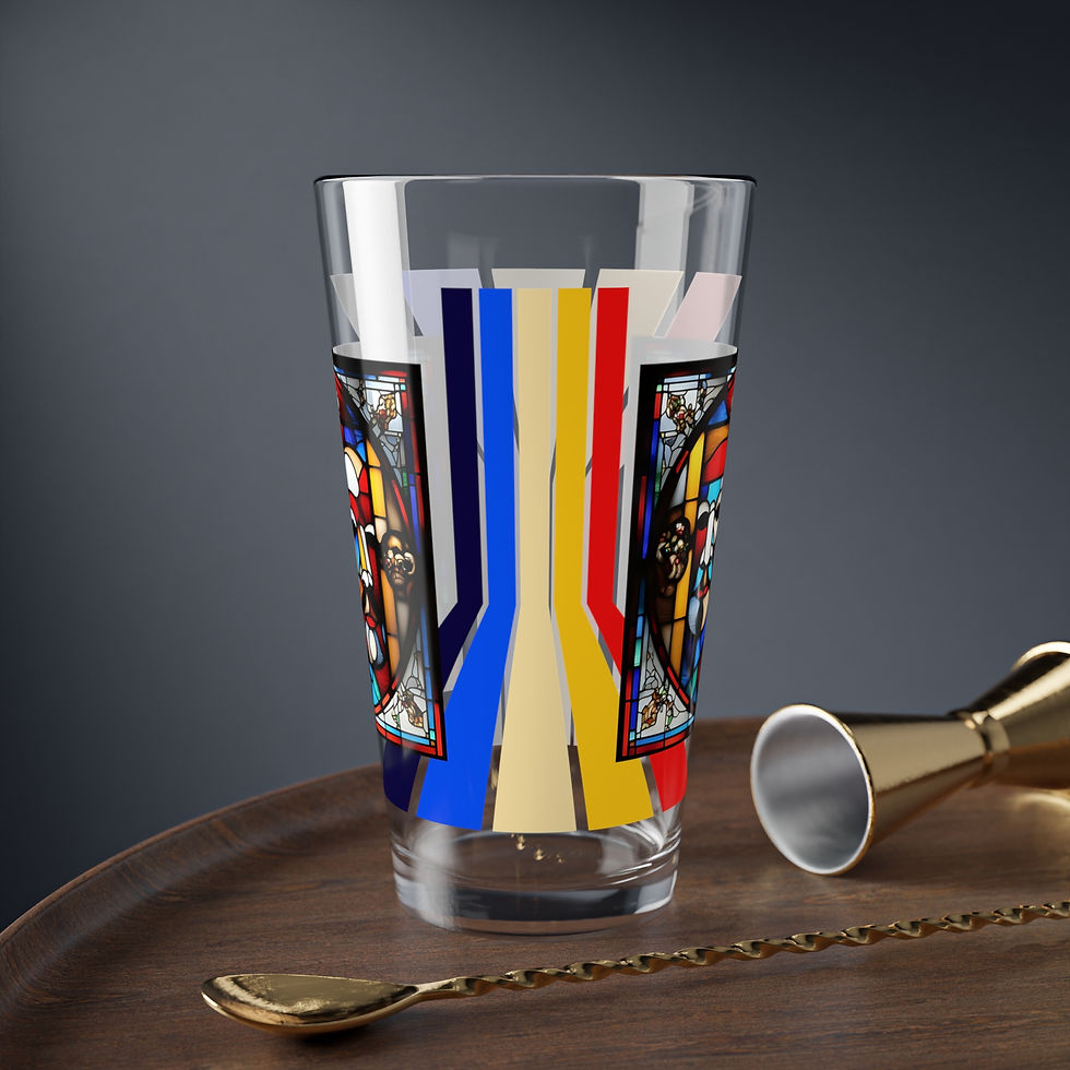 Thumbnail: STAINED GLASS THEATRE MASKS MIXING GLASS