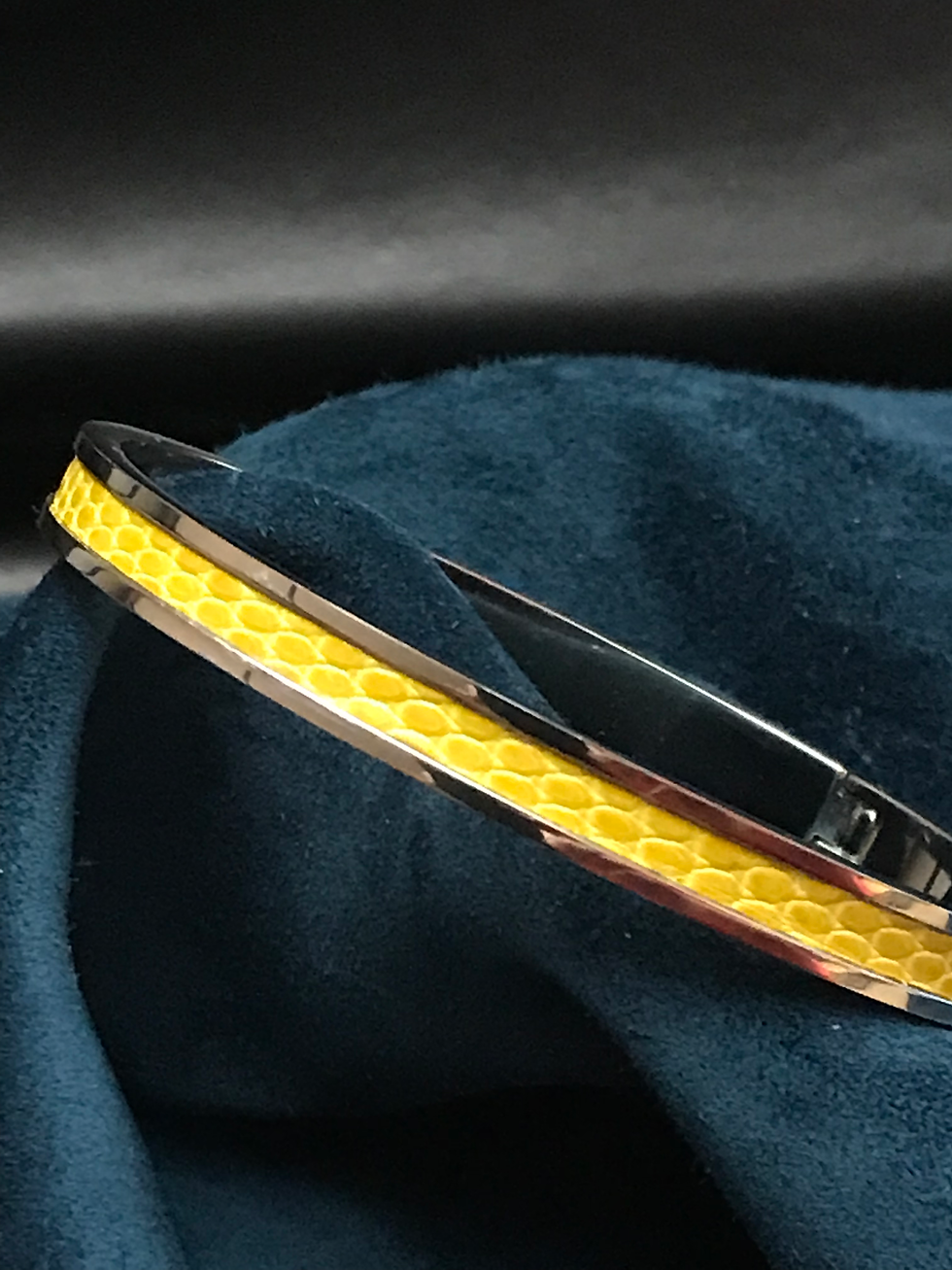 Miniature : Bracelet jonc cuir exotique