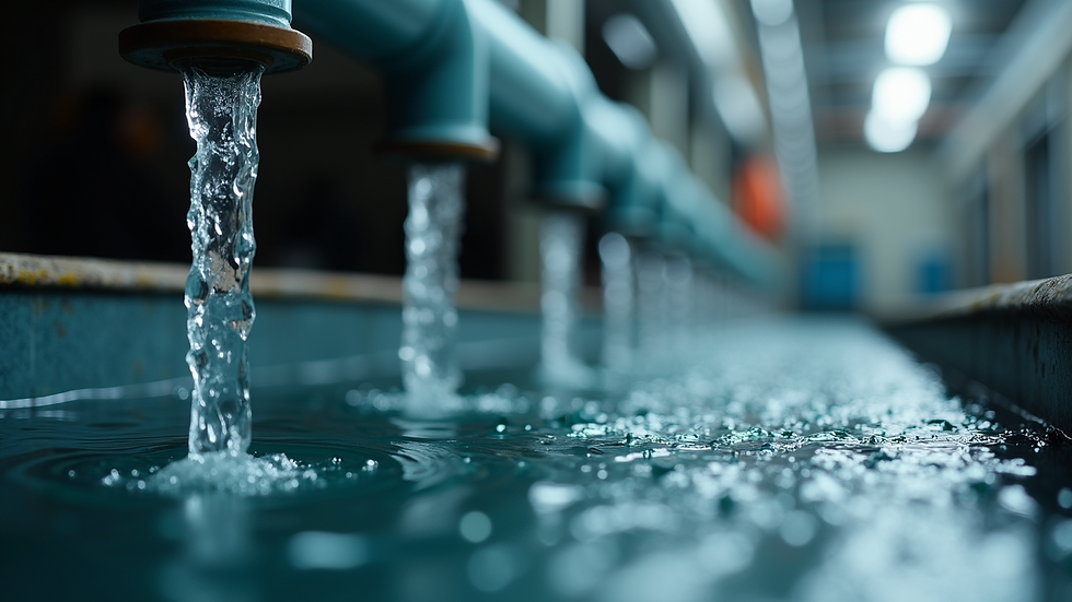 Close-up of industrial water extraction equipment in use
