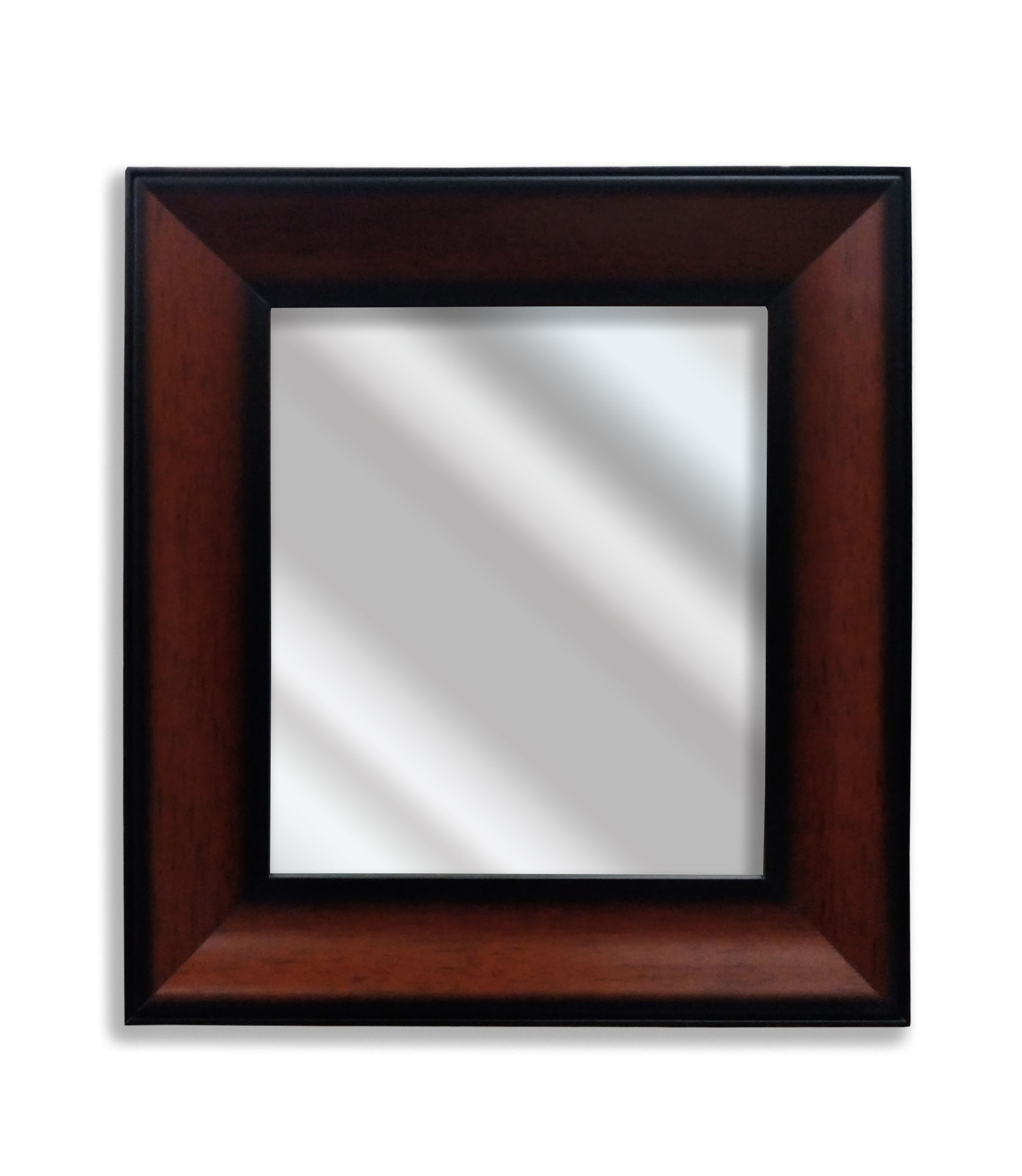 1271  Espejo con moldura en terminado Cafe con orilla en color Negro - 44 x 50