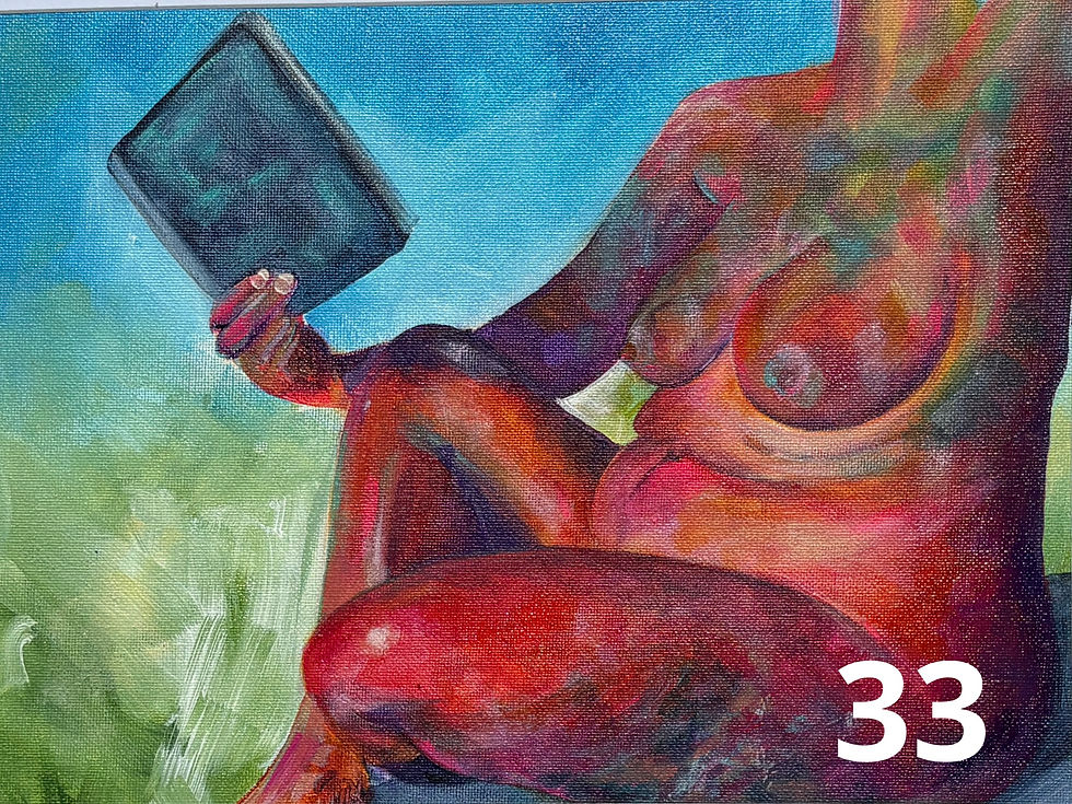 Thumbnail: Original Body Beautiful Artwork number 33 - painting of a figure.