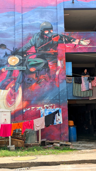 wall mural of a bike rider