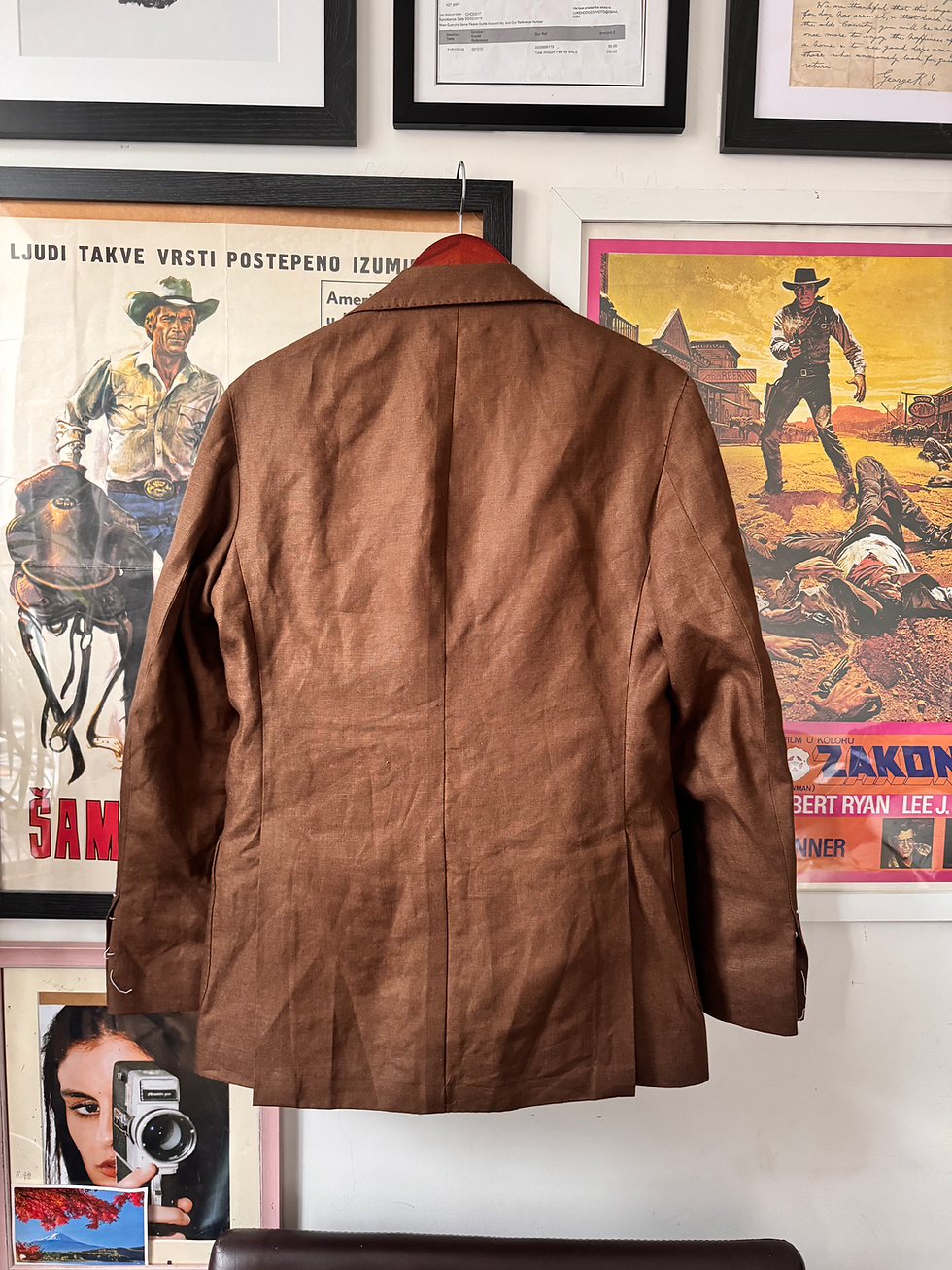 Thumbnail: Natalino BNWT Tobacco Linen Blazer IT46 