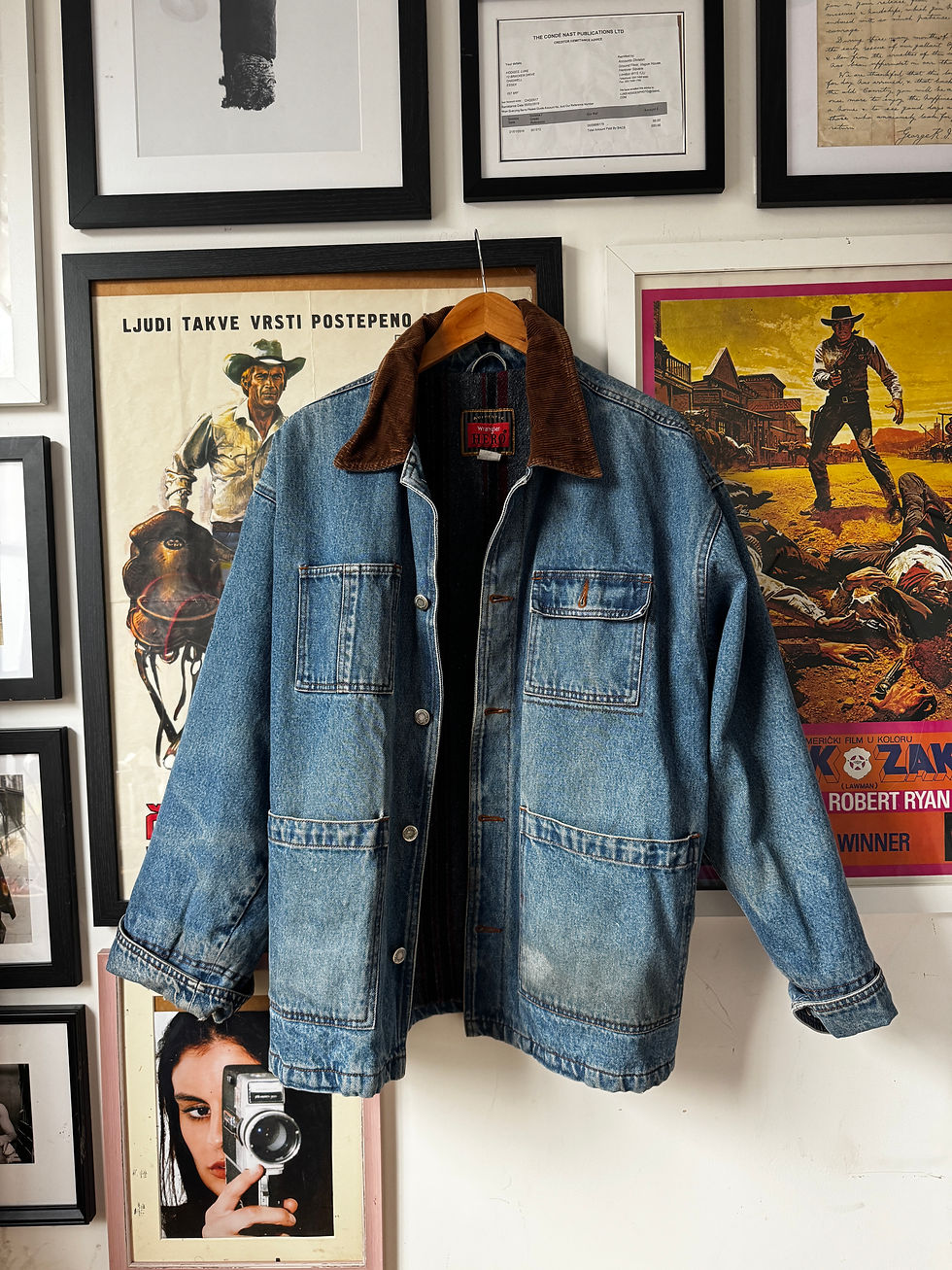Thumbnail: Vintage Wrangler Hero Denim Coat - M (fits large)