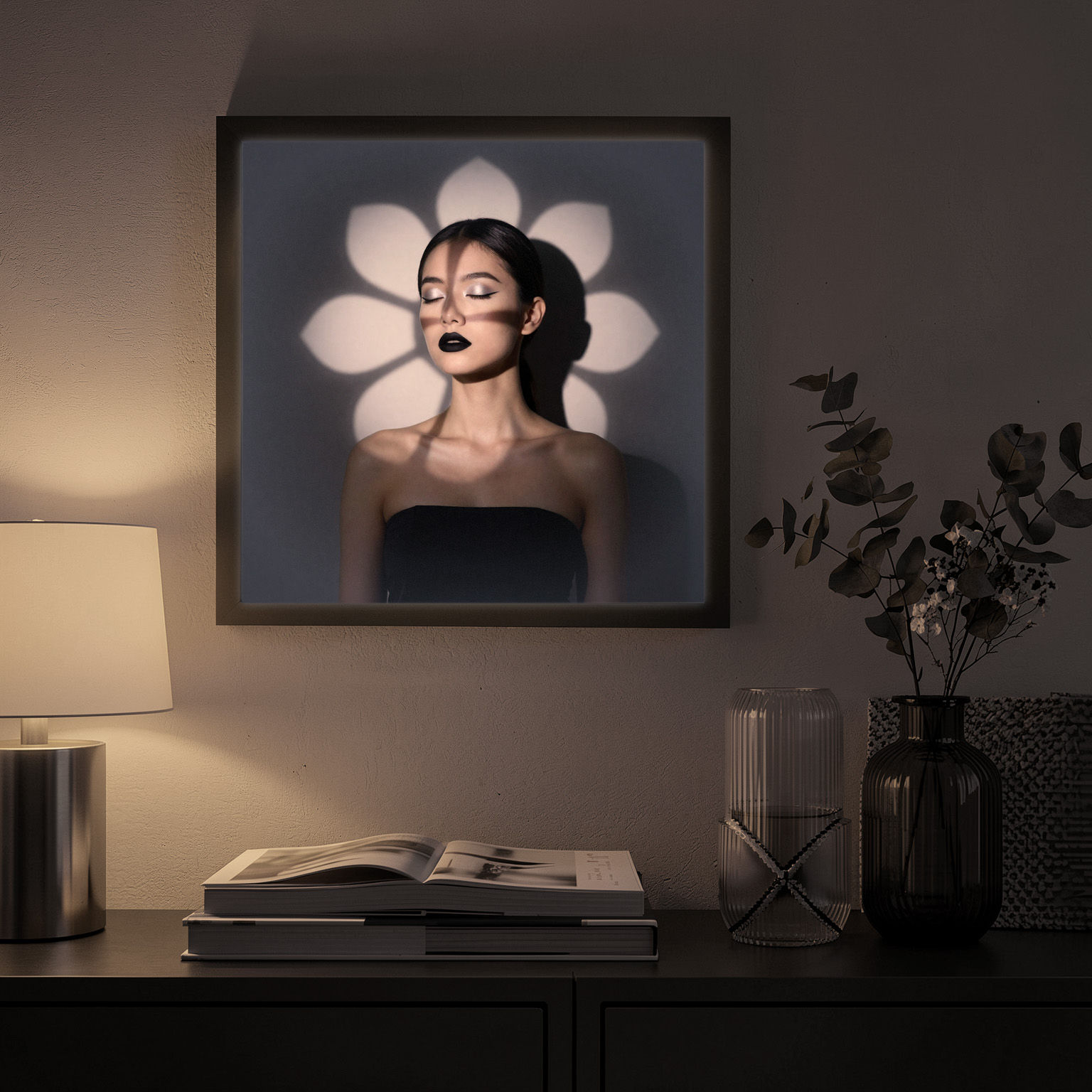 Φωτιζόμενη κορνίζα LED 37x37x6cm