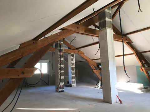 Isolation des combles en laine de verre pose de placo Projet Renov