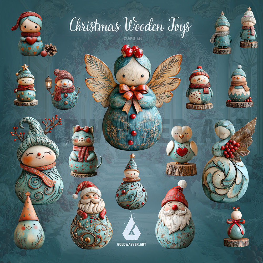 AI CU/PU Christmas Wooden Toys