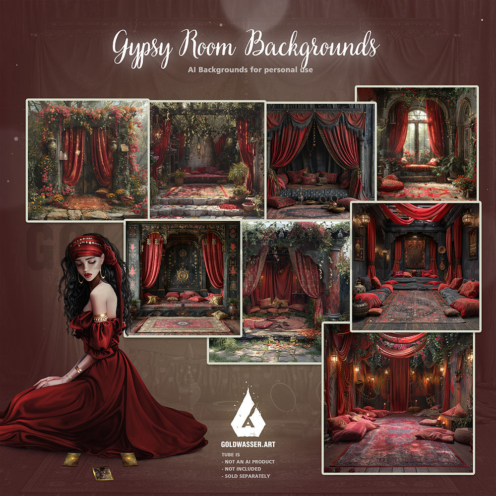 AI Gypsy Room backgrounds