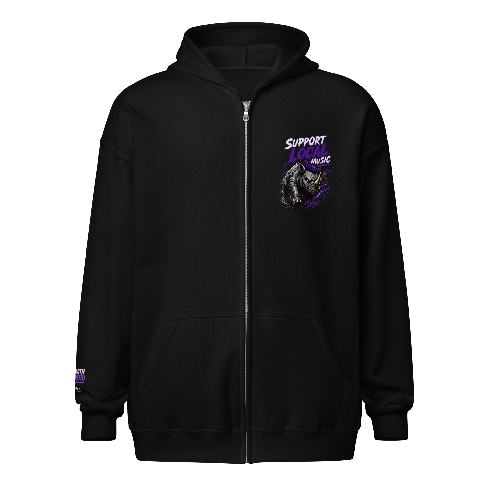 "Support Local Music" - Unisex heavy blend zip hoodie