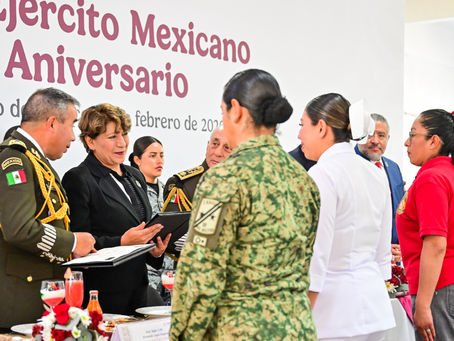 Conmemora Gobernadora Delfina Gómez 113 Aniversario del Ejército Mexicano en Rayón; entrega reconocimientos a mujeres de las Fuerzas Armadas