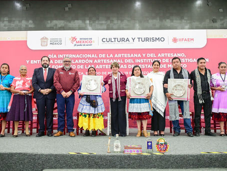 Gobernadora Delfina Gómez entrega Primer Galardón a artesanos del Estado de México; recibirán atención histórica con padrón, apoyos y reconocimientos