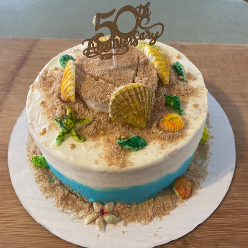 6” Beach Themed cake Sweet Bean Bakery