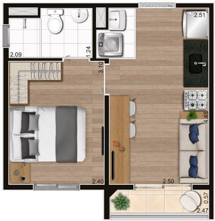 Planta 26m²