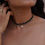 Thumbnail: Bohemian green onyx choker with gold accents