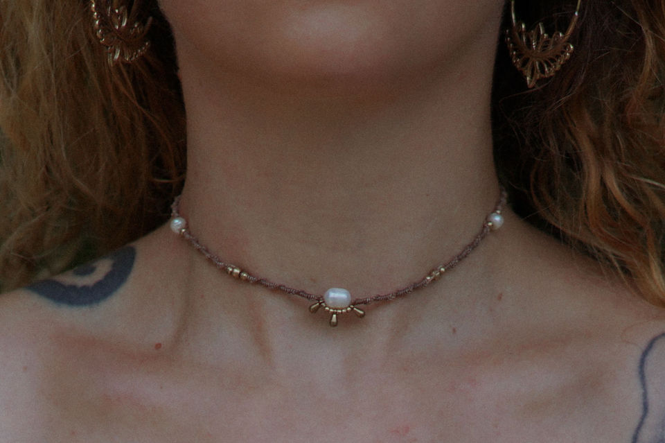 Pearl necklace | Macrame necklace | Handmade necklace | Bohemian necklace | boho necklace | Pearl jewellery | pearl jewelry