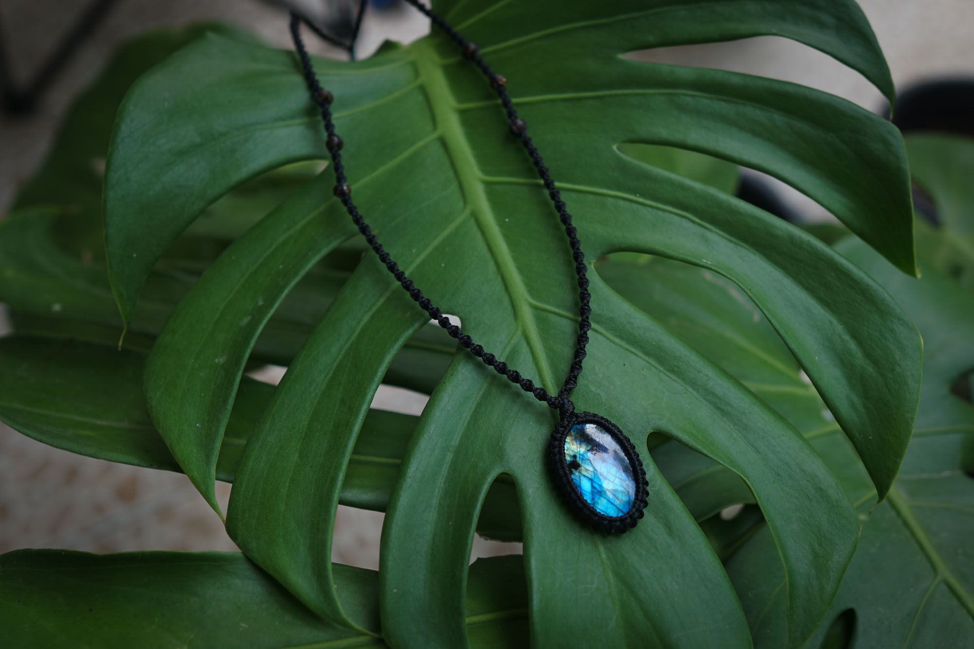 Labradorite Macrame Necklace