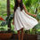 Thumbnail: White cotton flowy short dress
