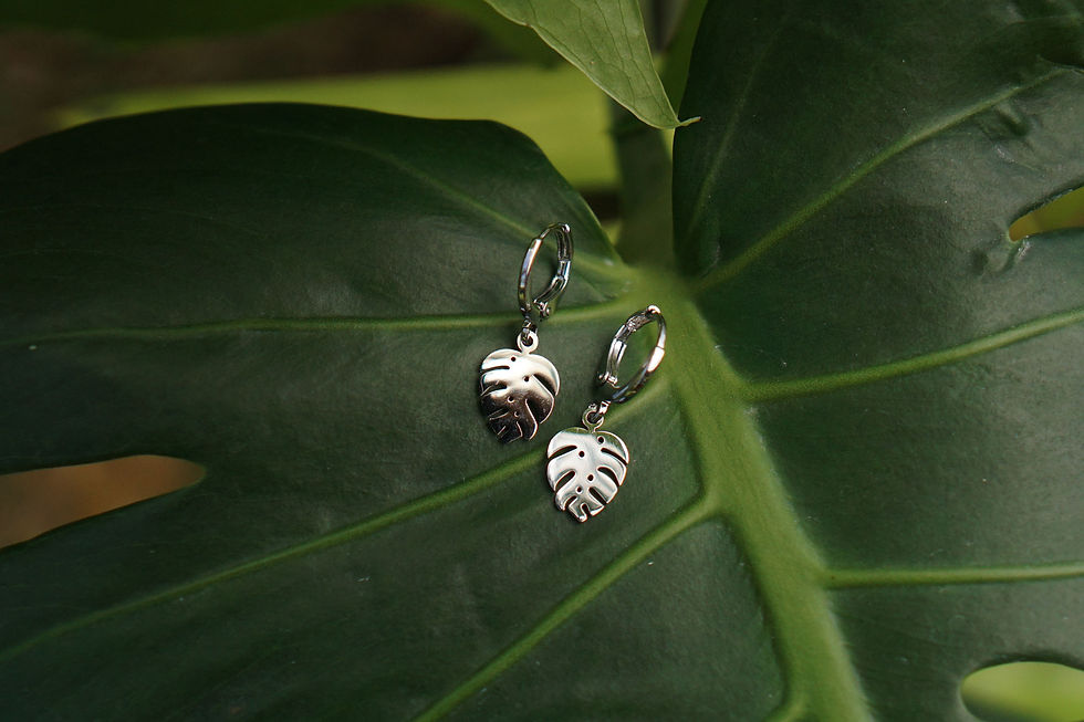 Thumbnail: Monstera Hoop Earrings