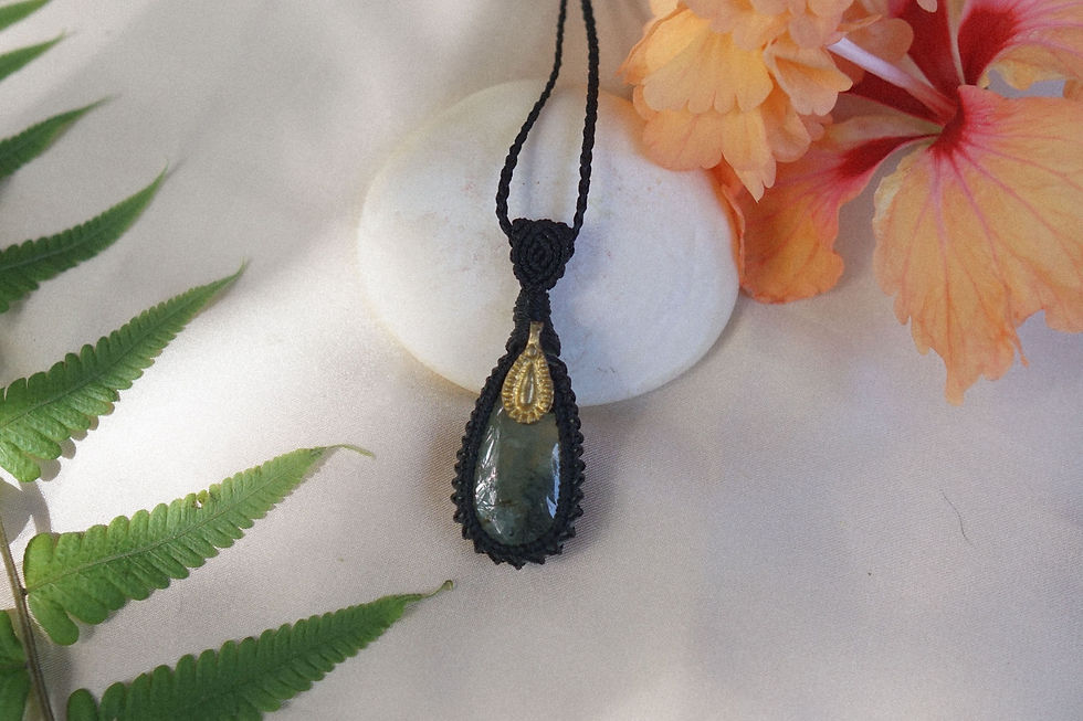 Thumbnail: Prehnite Drop Necklace