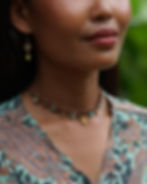 AURA Amazonite Necklace macrame choker with stone chips