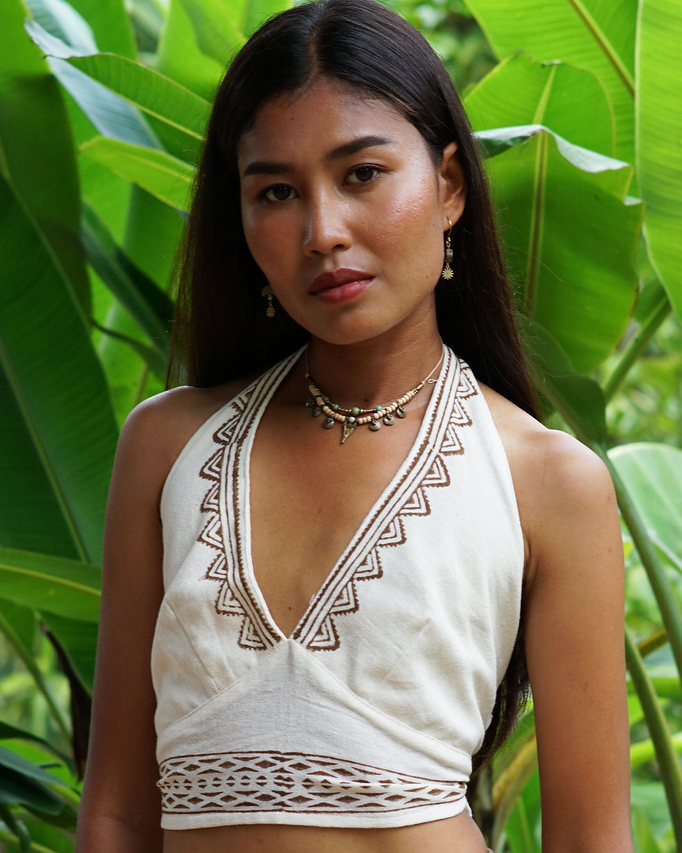 Thumbnail: Natural stone layered necklace with tribal flair