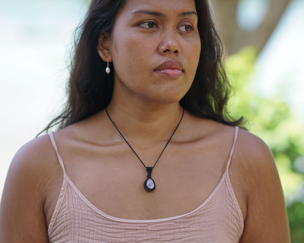 Thumbnail: Rose Quartz Macrame Necklace