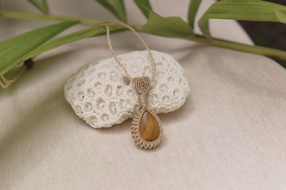 Thumbnail: Tiger's Eye Macrame Necklace