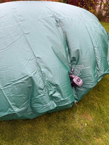 Winterkissen wird aufgeblasen.