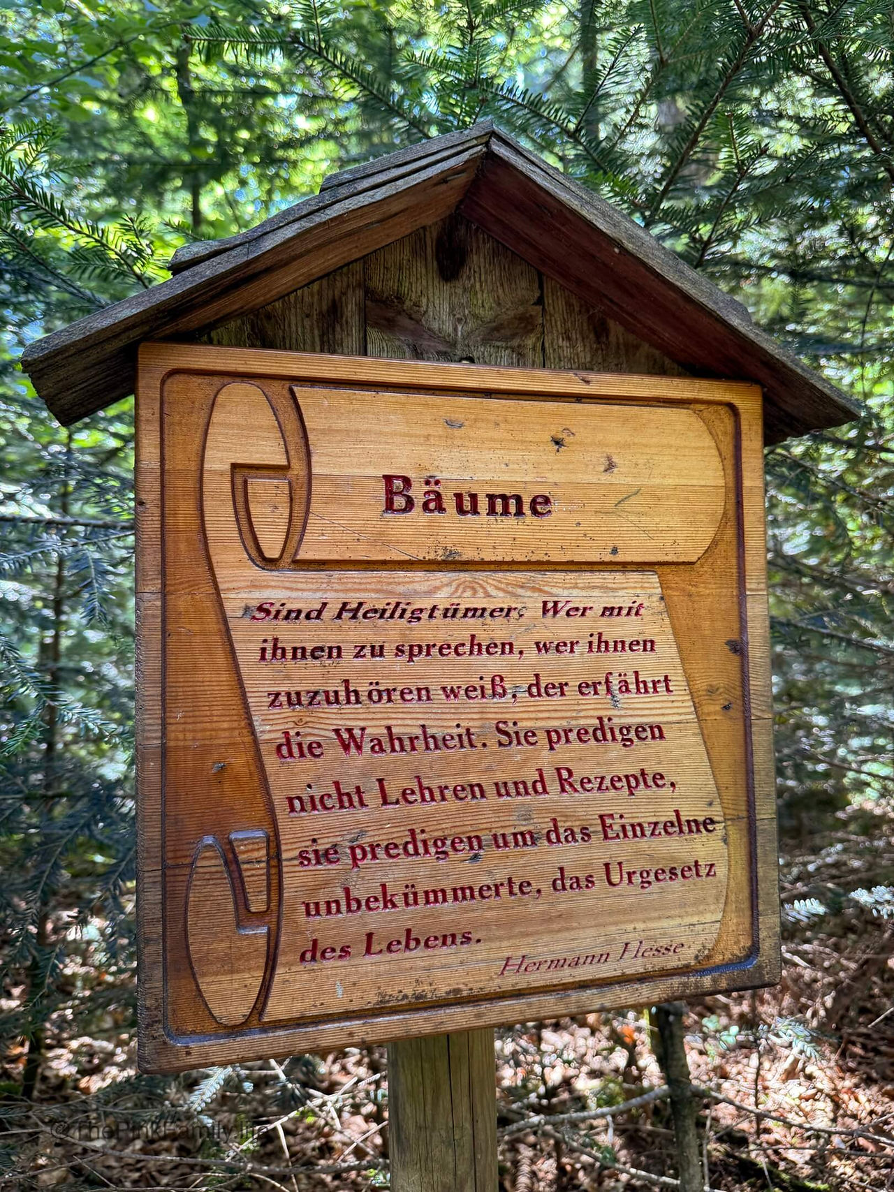 Info-Tafeln im Park verstreut.