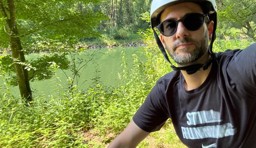 Hubby als Biker-Daddy.