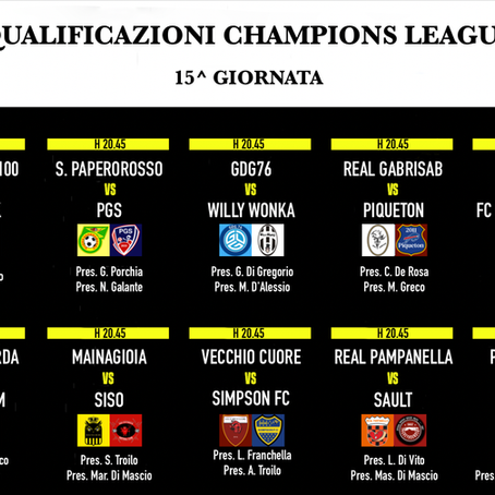 Qualificazione Champions League - Storico dei confronti delle partite della quindicesima giornata | I pronostici di Friendsault