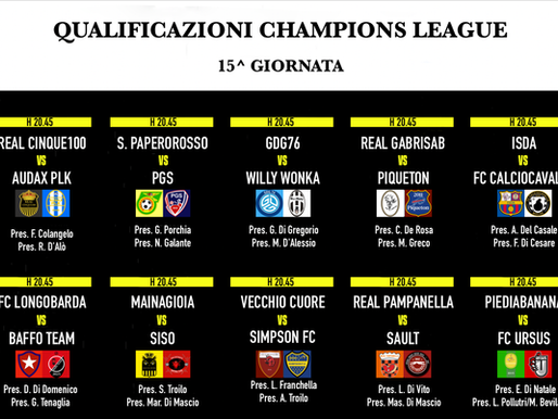 Qualificazione Champions League - Storico dei confronti delle partite della quindicesima giornata | I pronostici di Friendsault