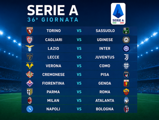 Serie A - La presentazione delle partite della 36ª giornata del campionato 2025-2026, orari e arbitri