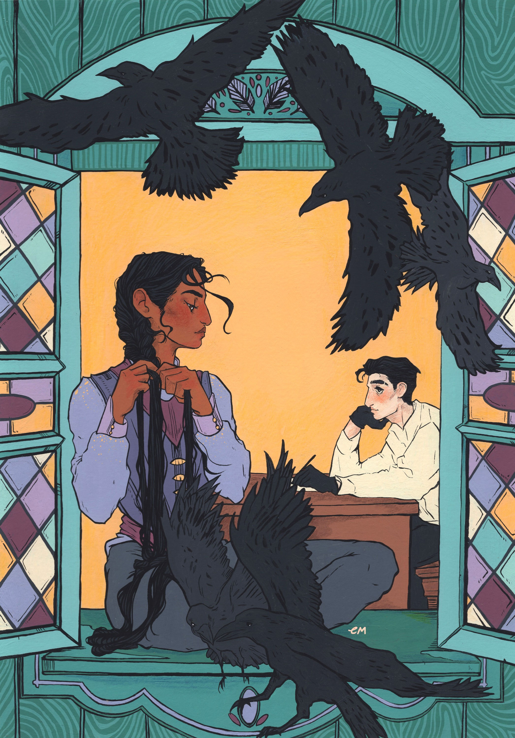 'Window Scene' Kaz & Inej A4 Print