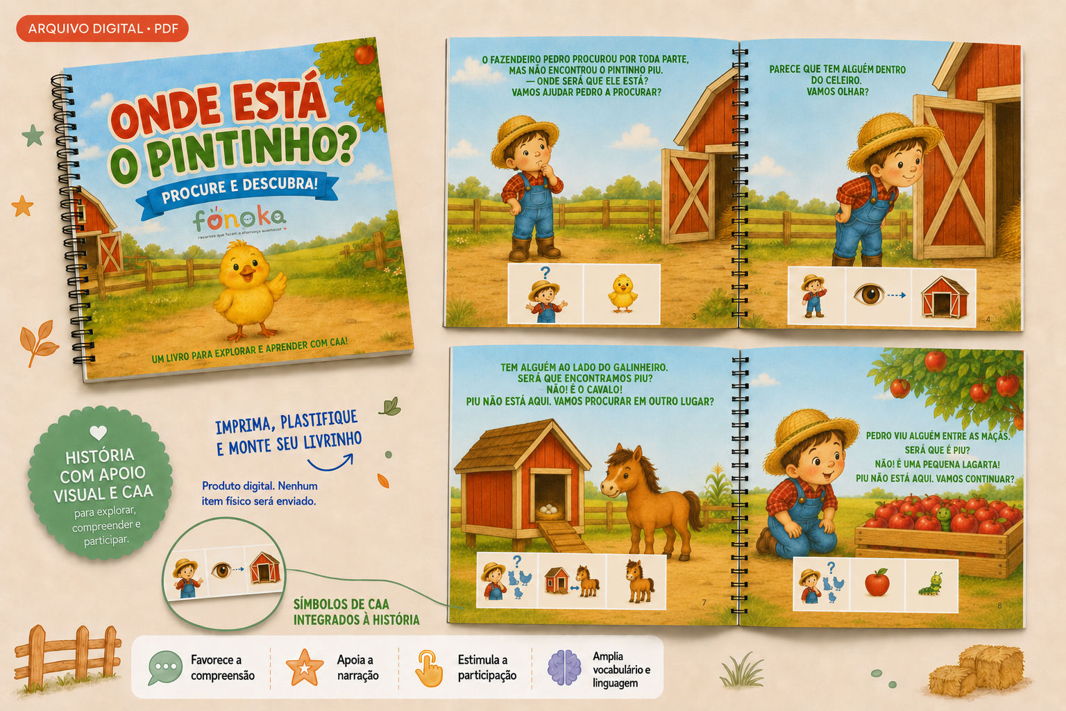 Livro - O pintinho Piu sumiu