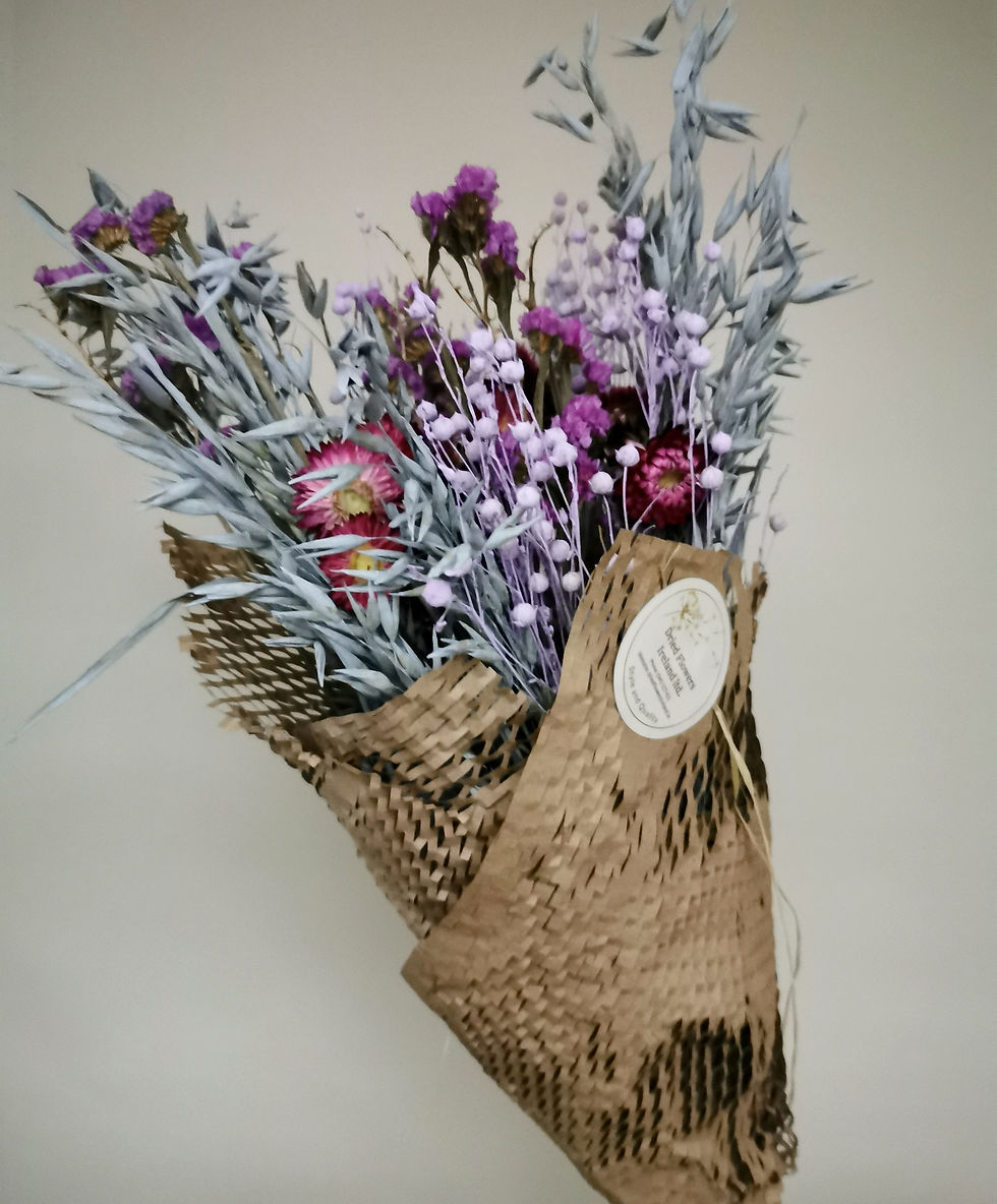 Miniaturbild: Dried Flowers Bouquet  Purple grey 