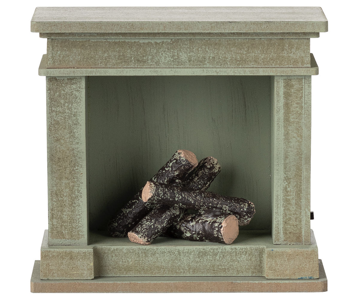Maileg Fireplace, Miniature - Dusty green