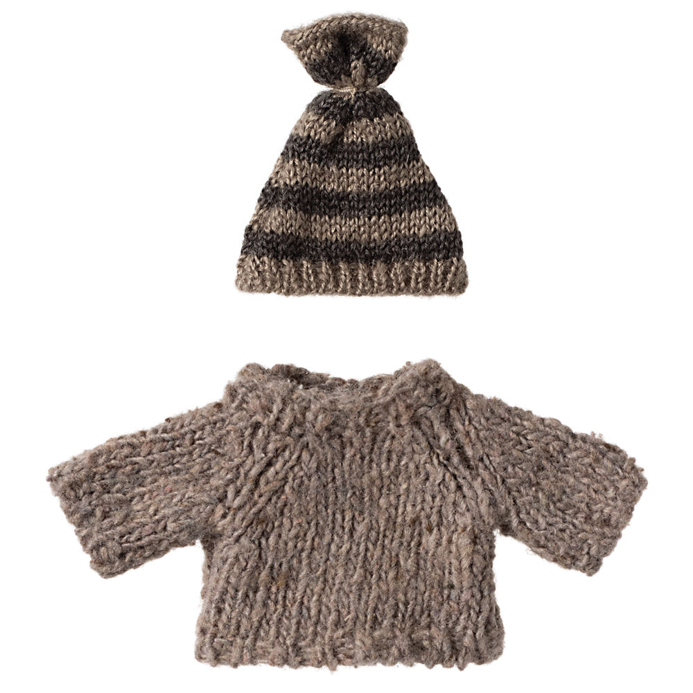 Maileg Knitted Sweater & Hat, Big Brother Mouse