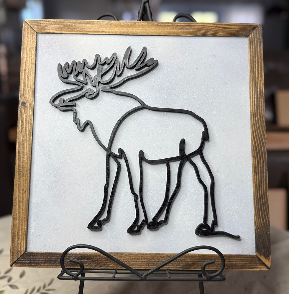 Thumbnail: Moose Wood Single Line Art Variants wood frames