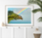 Hawaii Rainbow and Palm Tree Photography Print for Tropical Beach Decor to your home