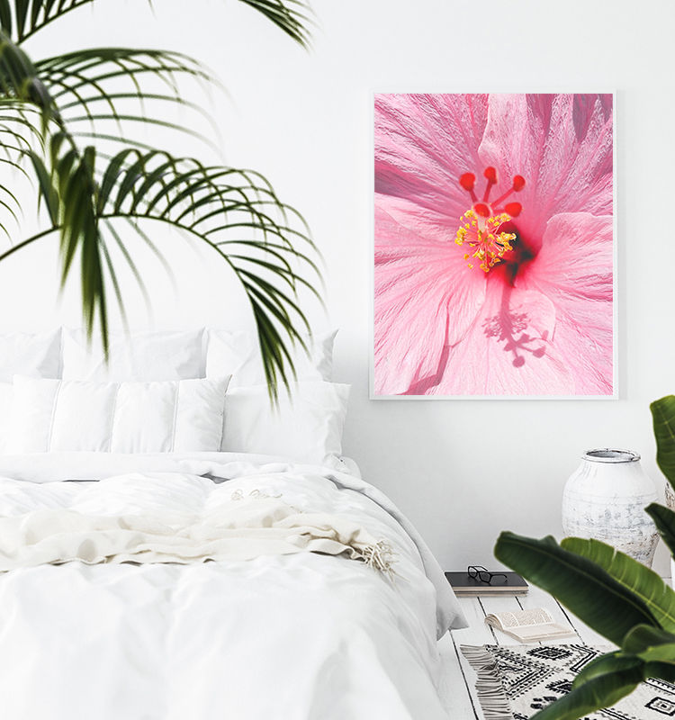Thumbnail: Tropical Pink Hibiscus Photography Print from Hawaii for Wall Deor