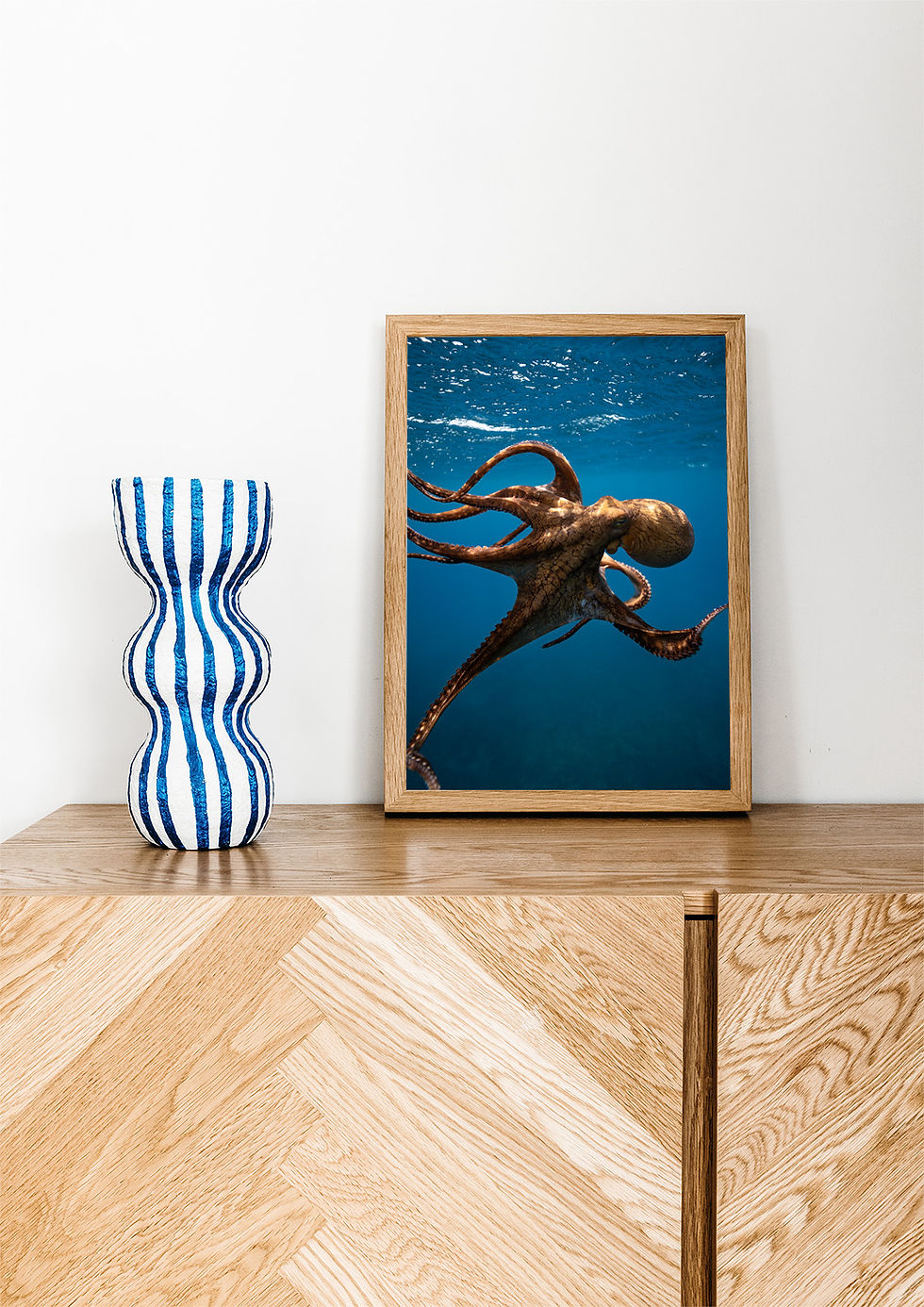 Octopus Photography Print for Beach House Wall Decor